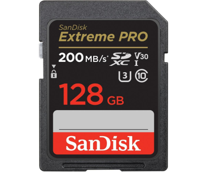 Karta pamięci Sandisk 128GB SDXC Extreme PRO 200MB/s A2 C10 V30 UHS-I U3